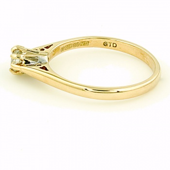 9ct Gold Diamond 25pt Solitaire Ring Size L